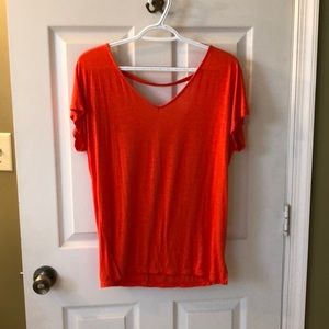 Orange Open Back Shirt
